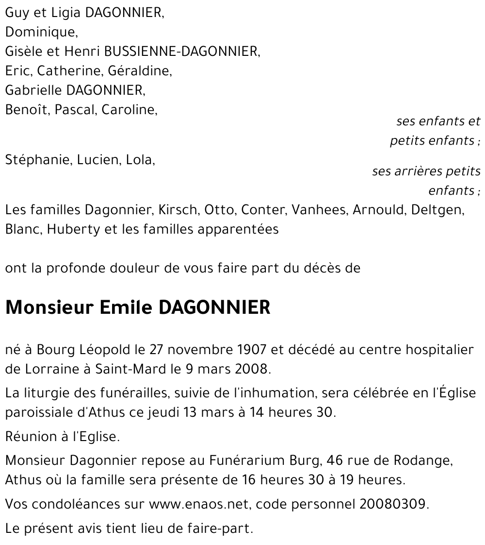 Emile DAGONNIER