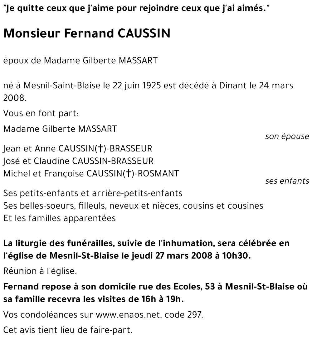 Fernand CAUSSIN