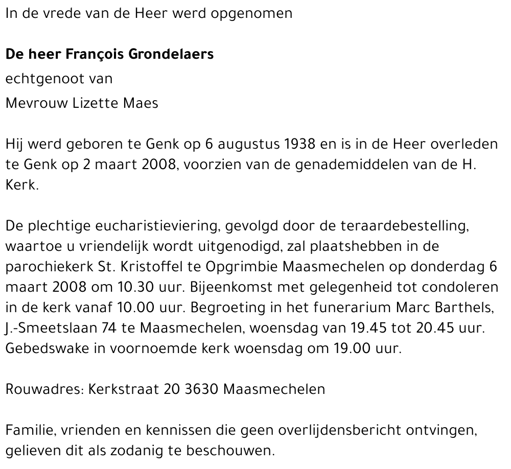 François Grondelaers