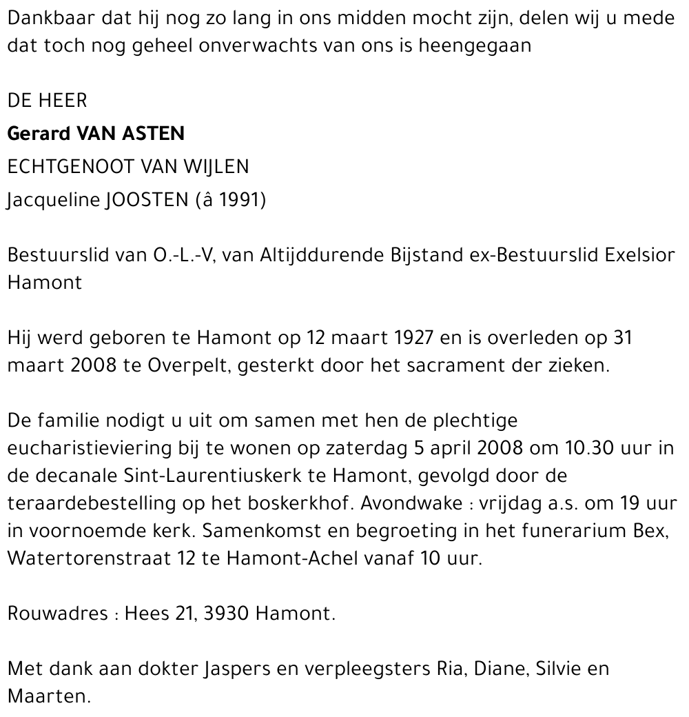 Gerard Van Asten