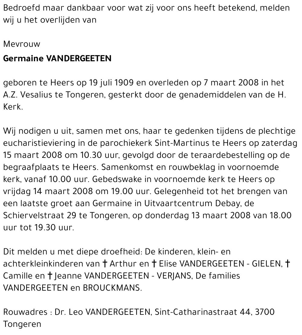 Germaine Vandergeeten