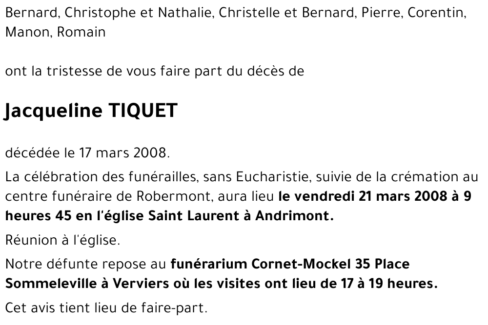 Jacqueline TIQUET