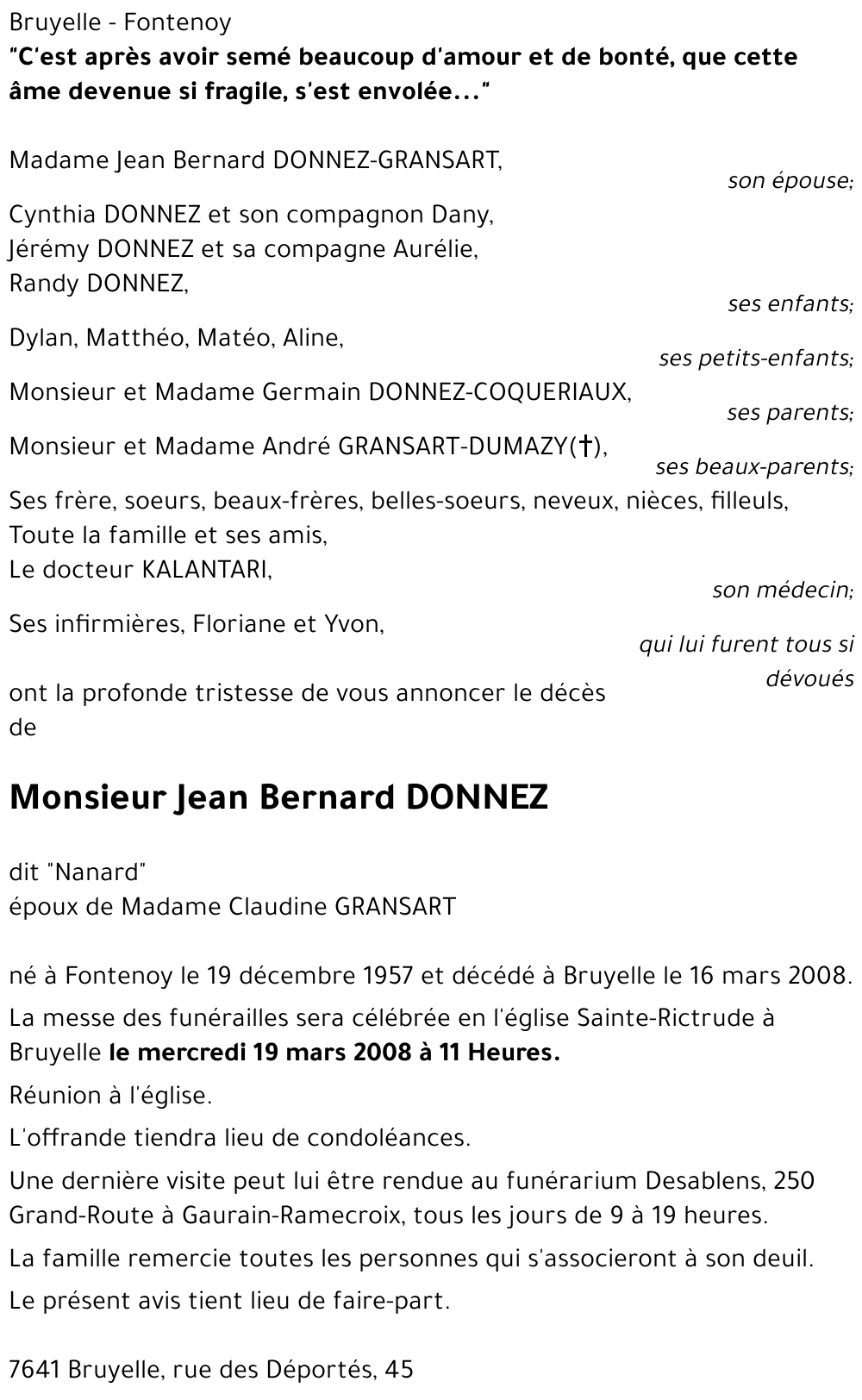 Jean Bernard DONNEZ