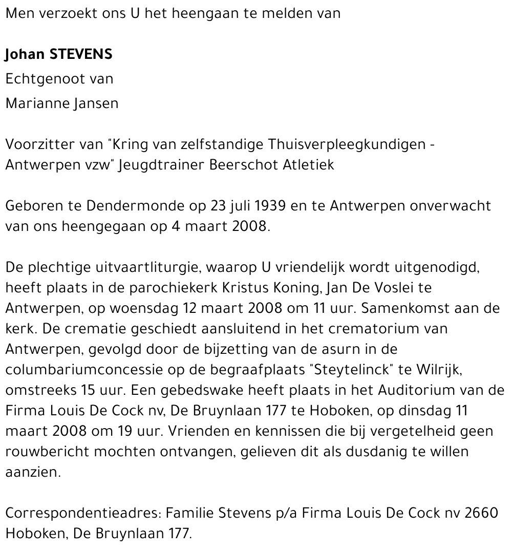 Johan STEVENS