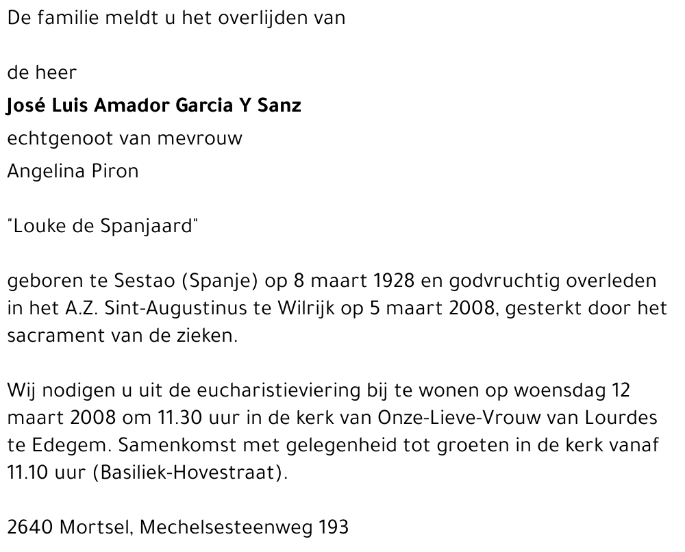 José Luis Amador Garcia Y Sanz