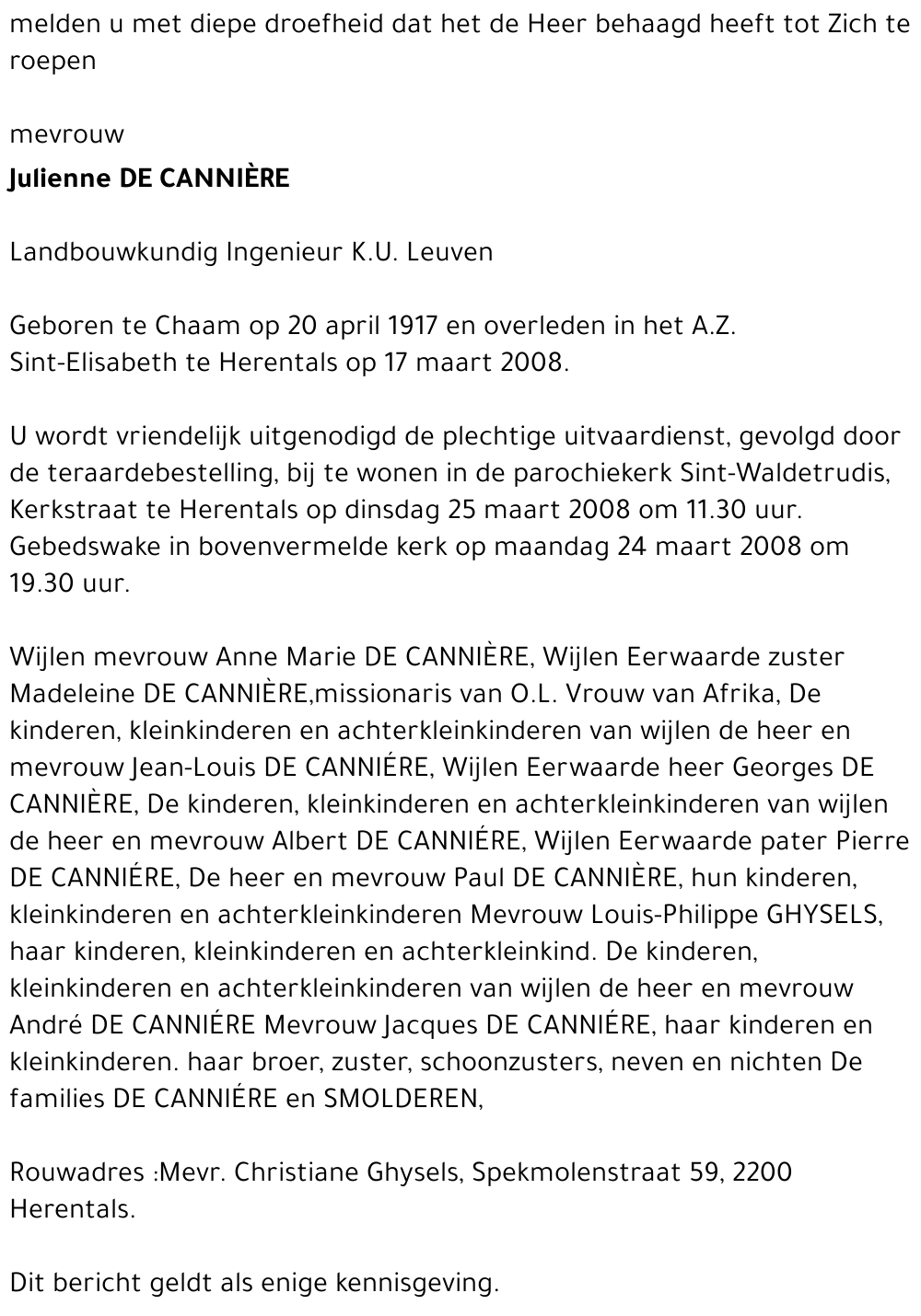 Julienne De Cannière