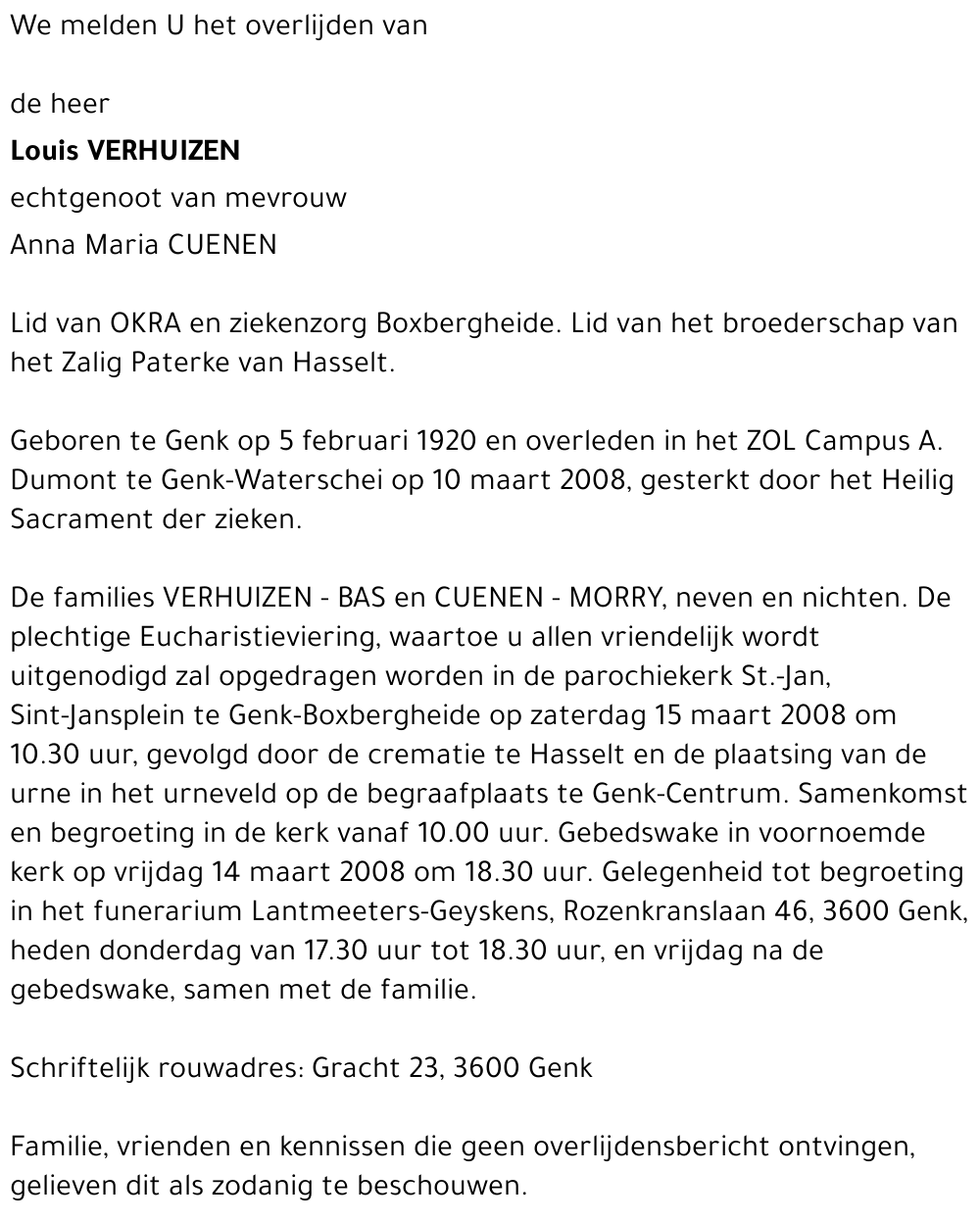 Louis VERHUIZEN
