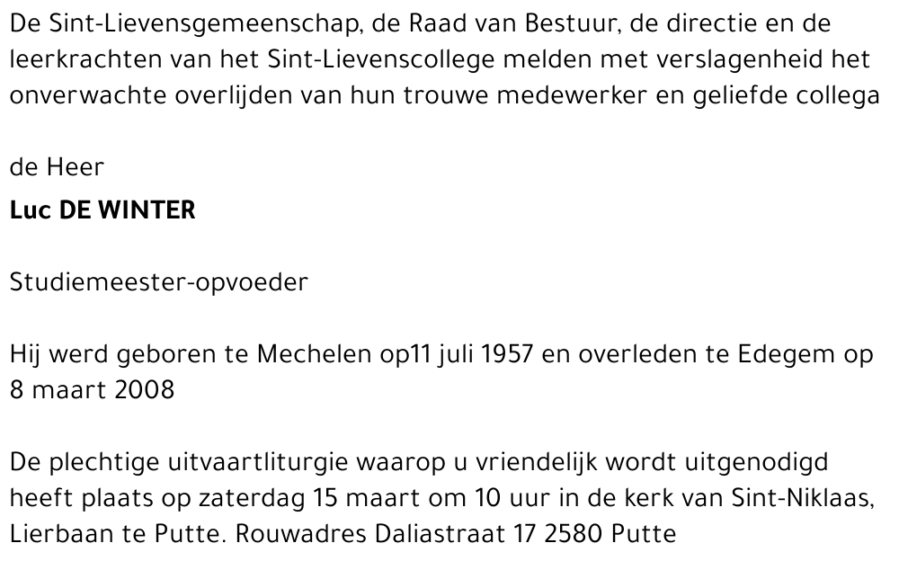Luc De Winter