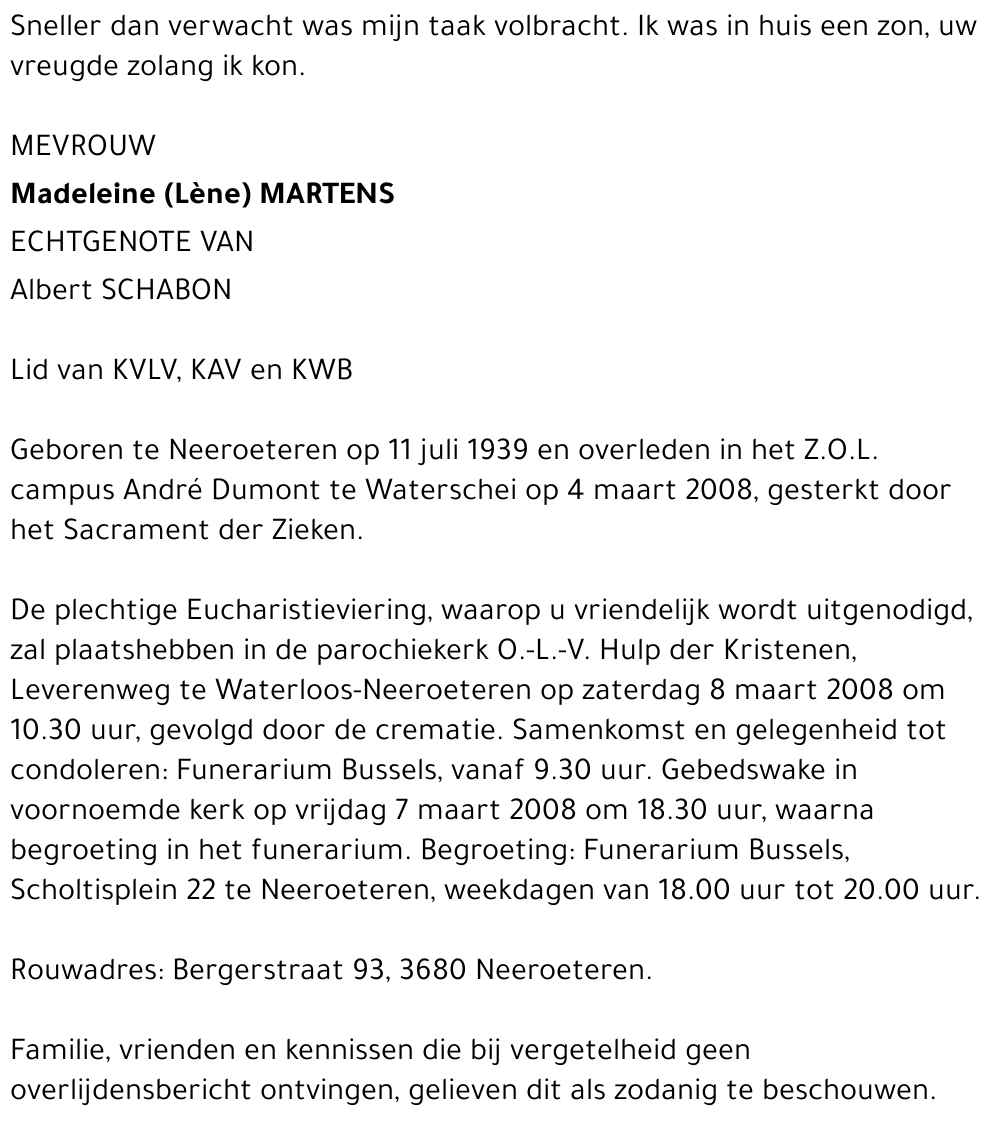 Madeleine (Lène) Martens