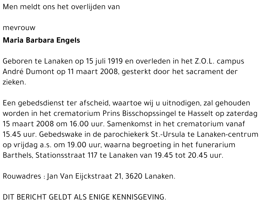 Maria Barbara Engels