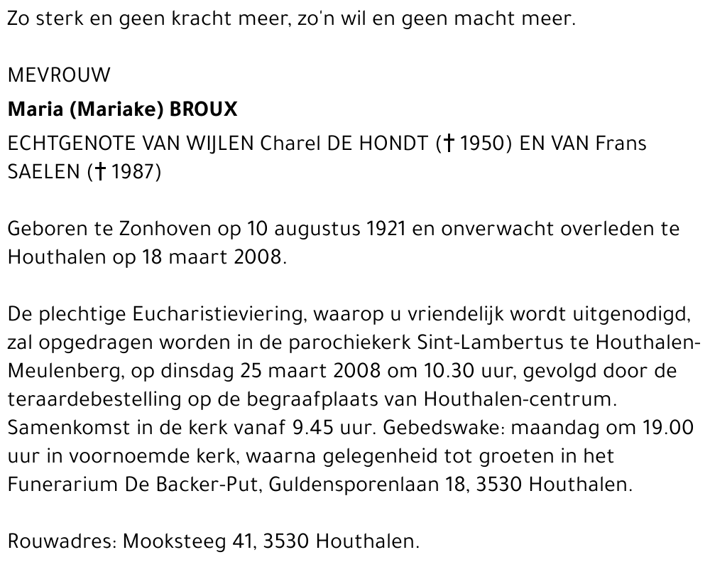 Maria (Mariake) Broux