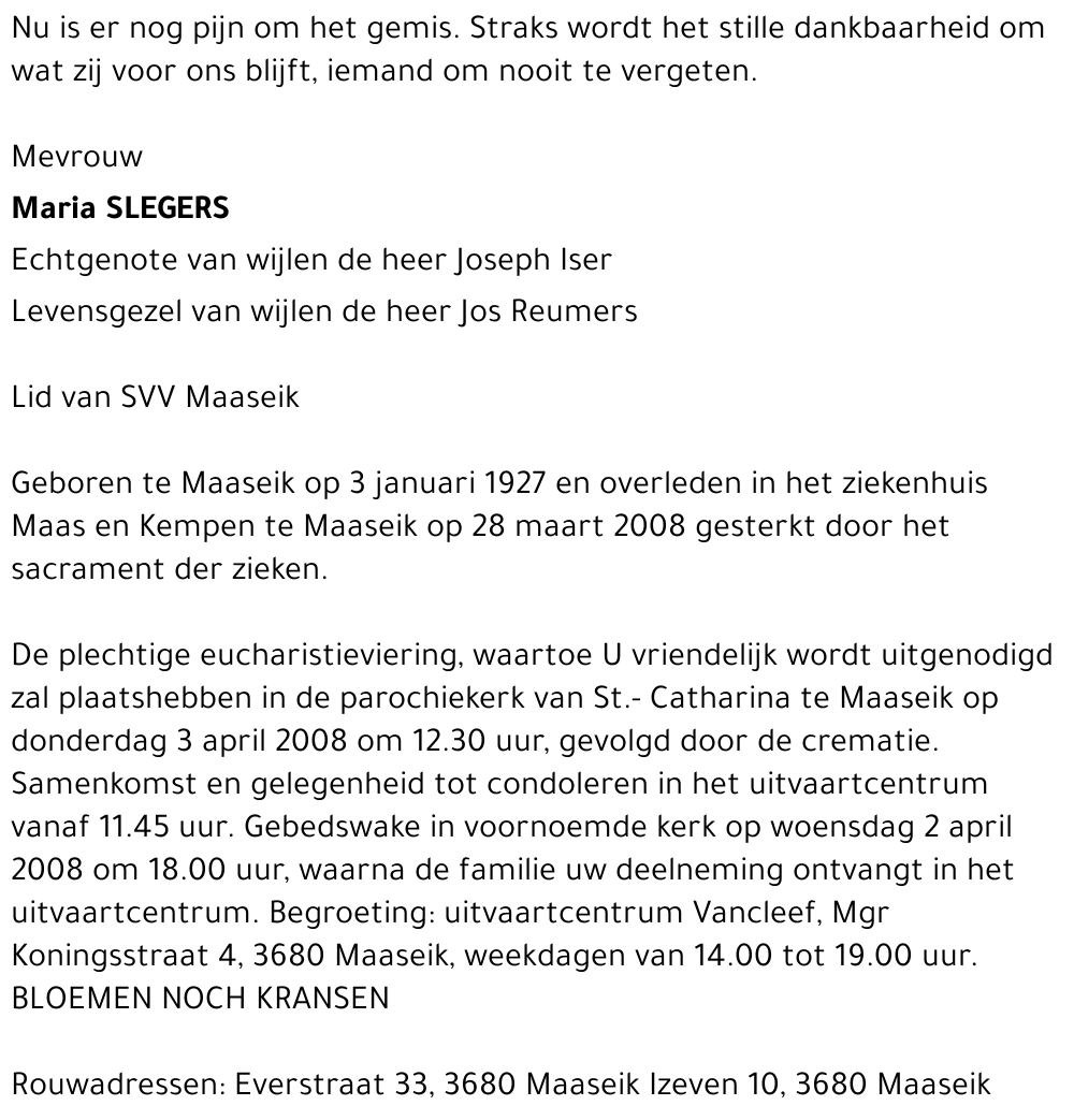 Maria Slegers