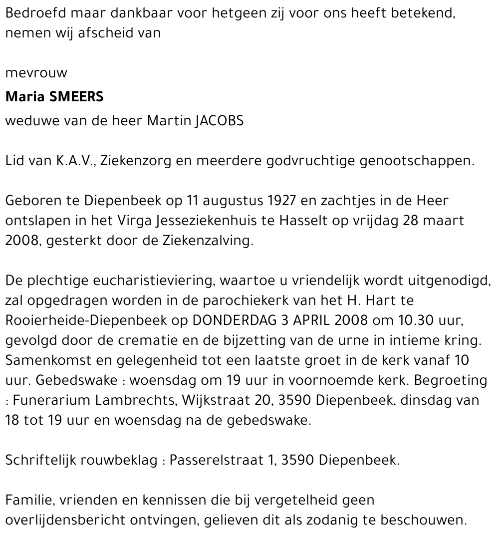 Maria SMEERS