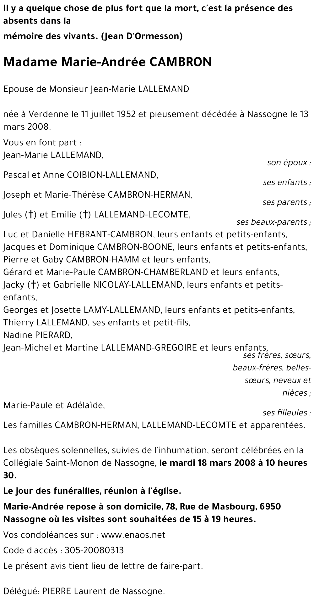 Marie-Andrée CAMBRON