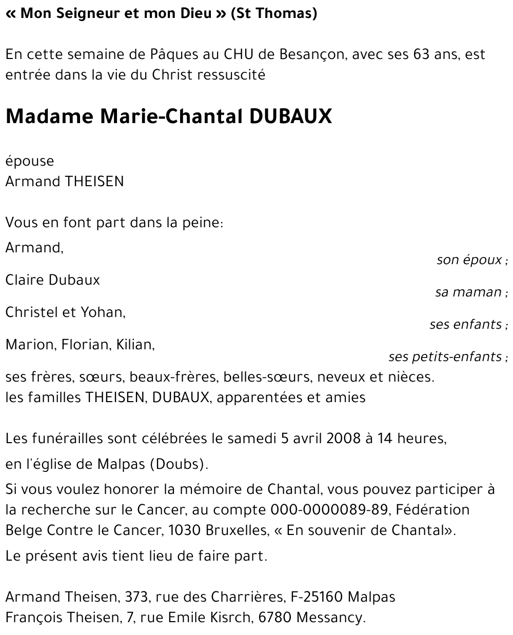 Marie-Chantal DUBAUX