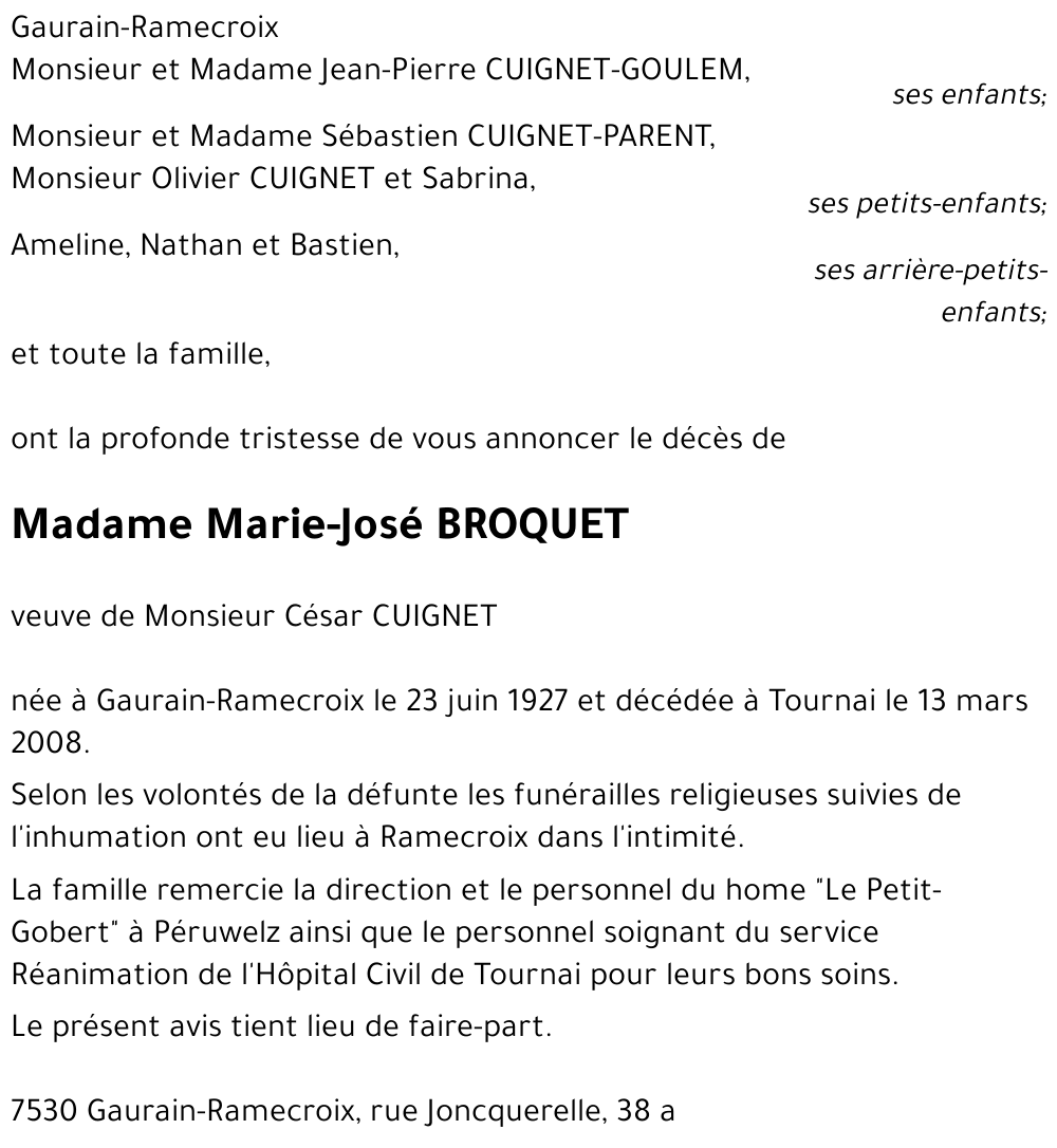 Marie-José BROQUET