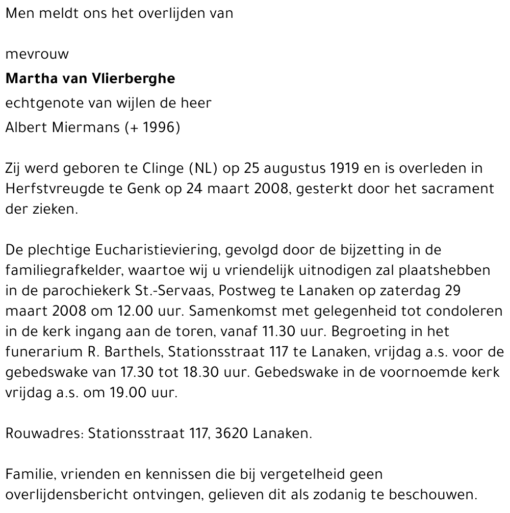 Martha van Vlierberghe