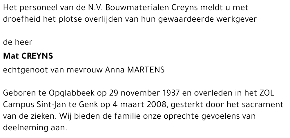 Mat Creyns