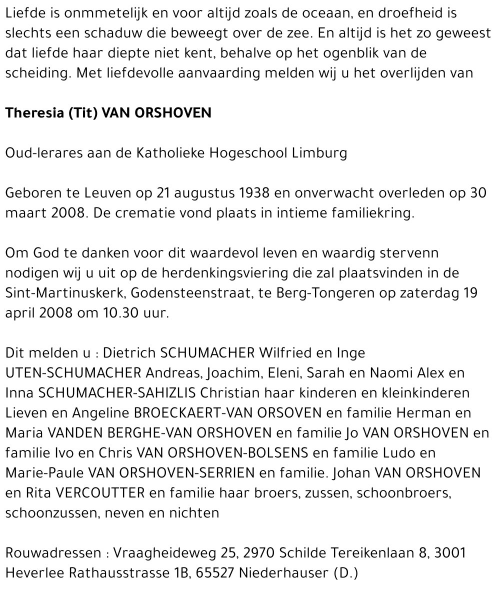 Theresia Van Orshoven