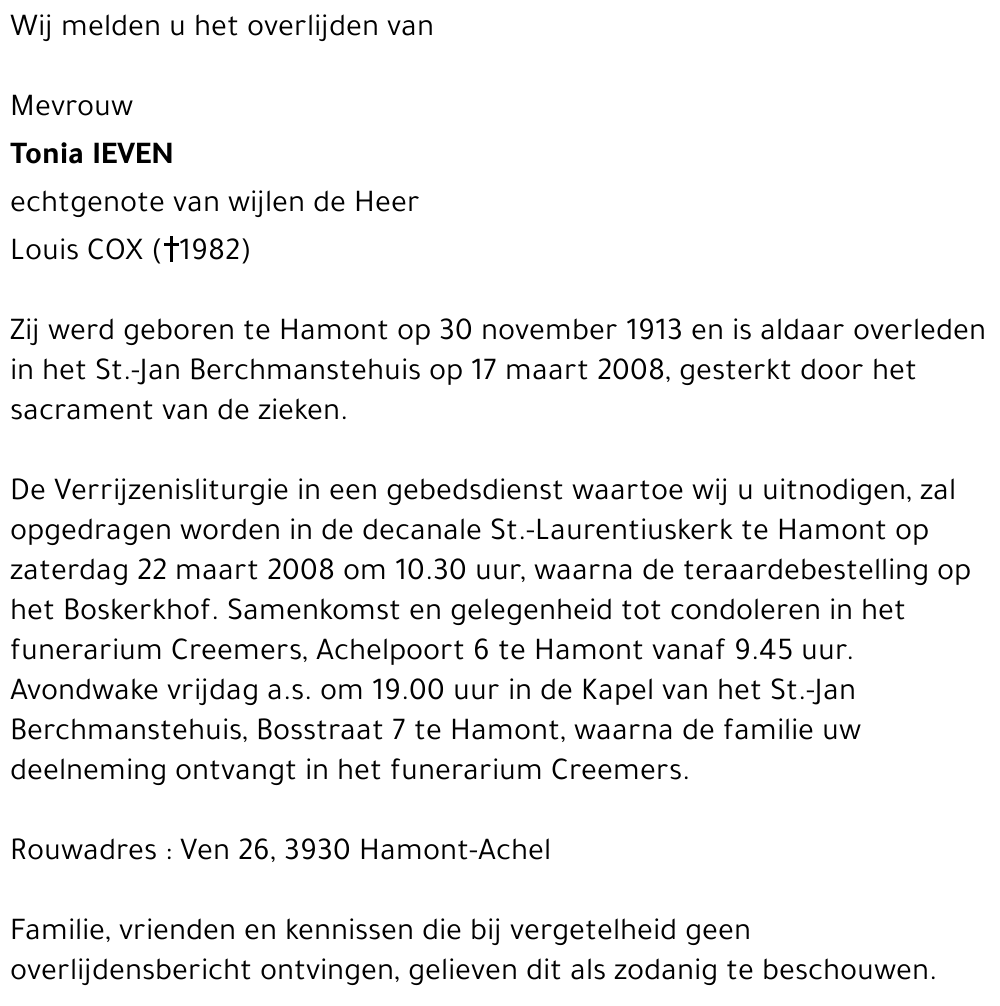 Tonia Ieven