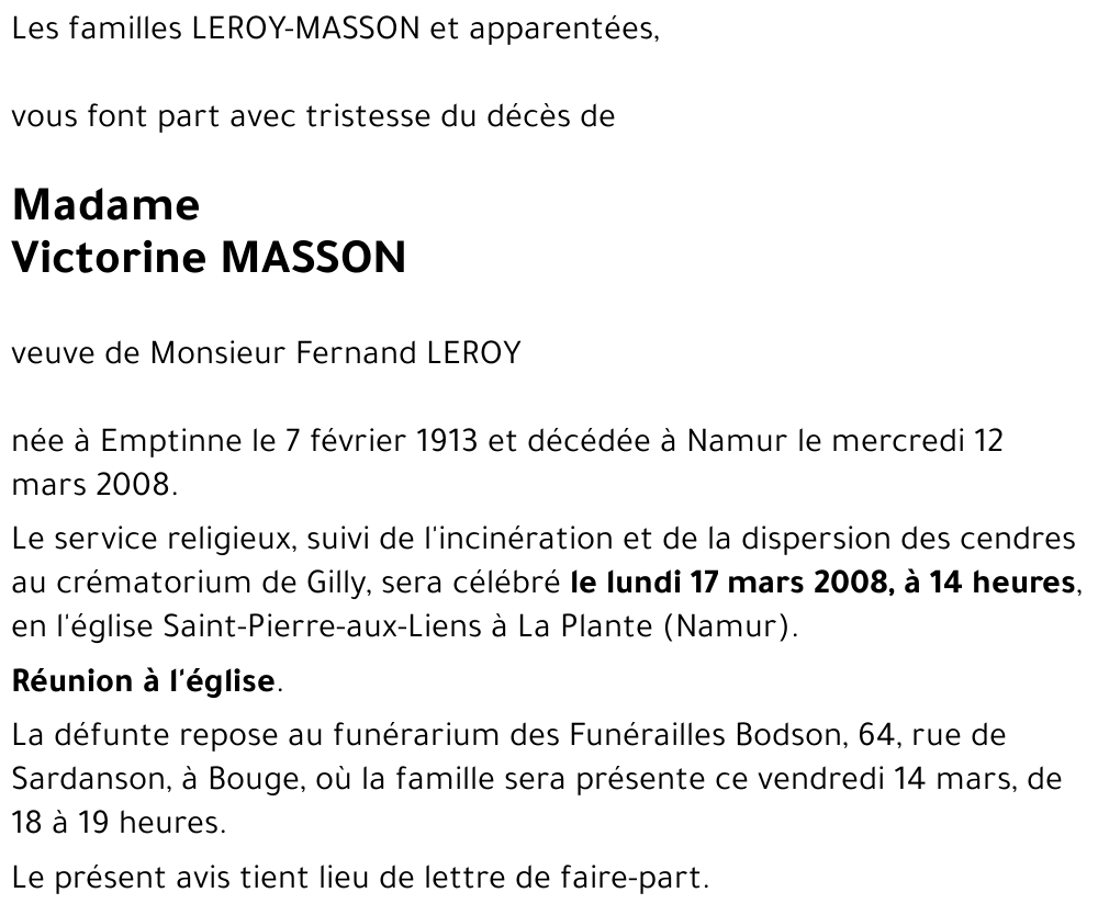 Victorine MASSON