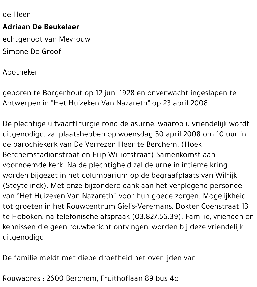 Adriaan De Beukelaer