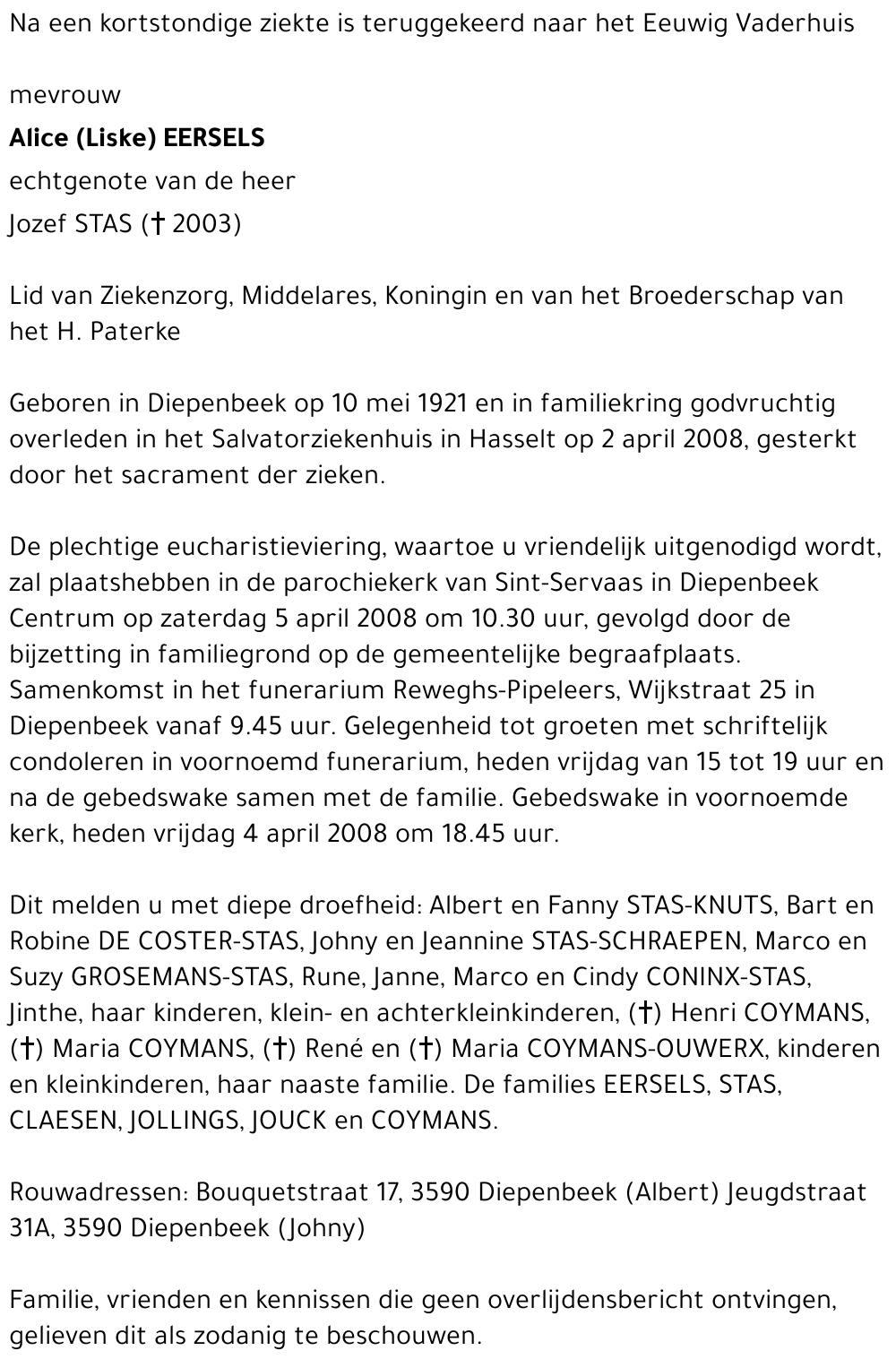 Alice (Liske) Eersels