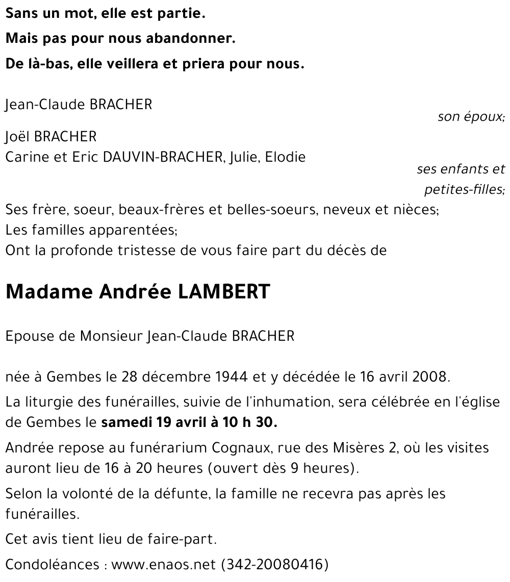 Andrée LAMBERT