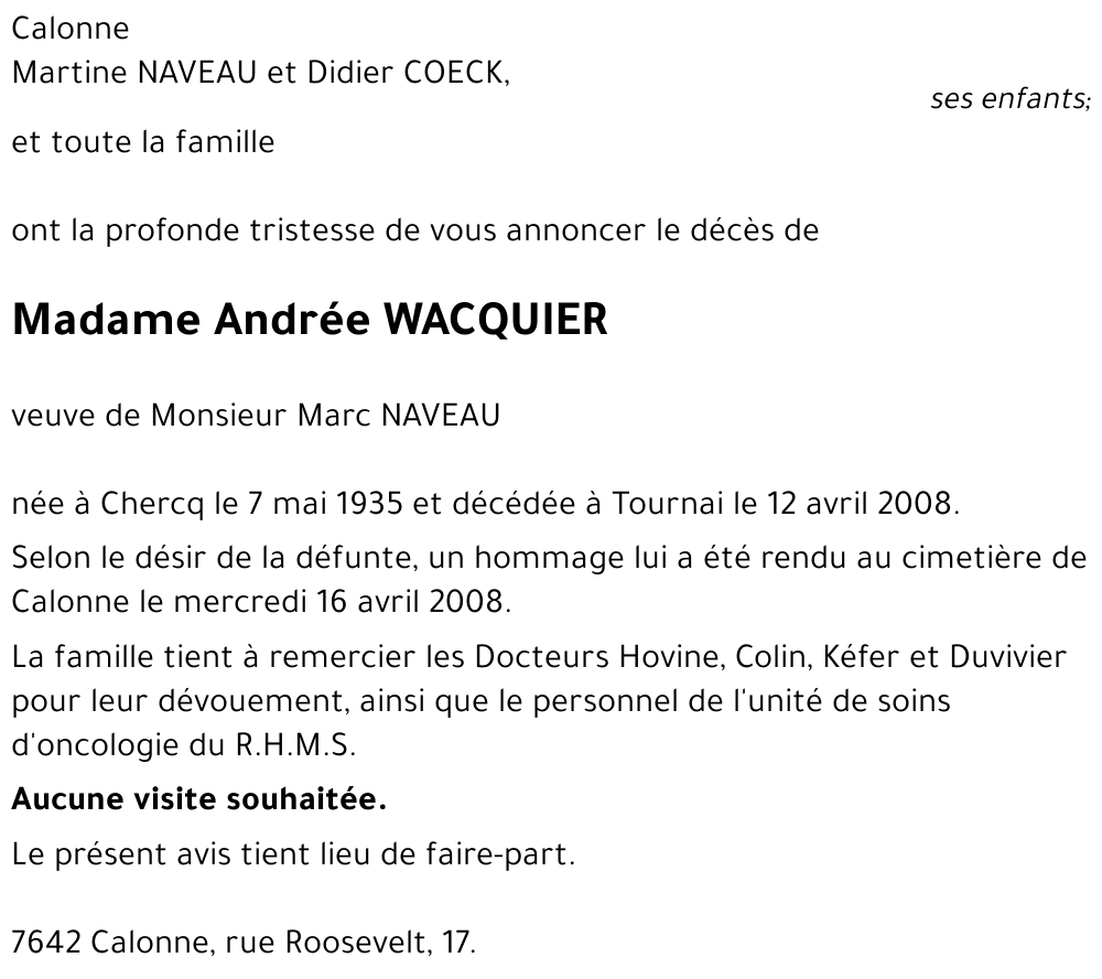 Andrée WACQUIER