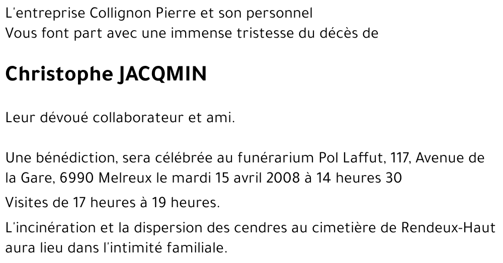 Christophe JACQMIN