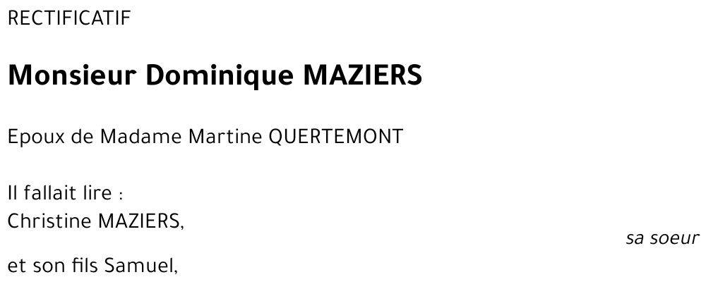 Dominique MAZIERS
