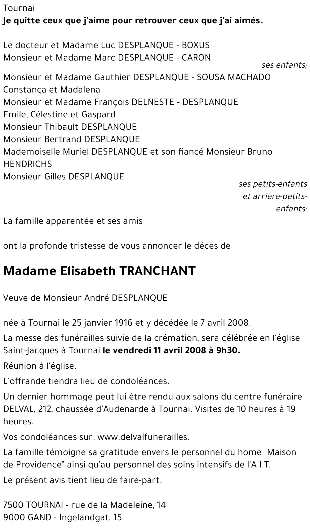 Elisabeth TRANCHANT