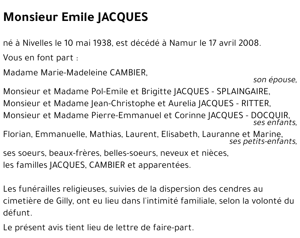 Emile JACQUES