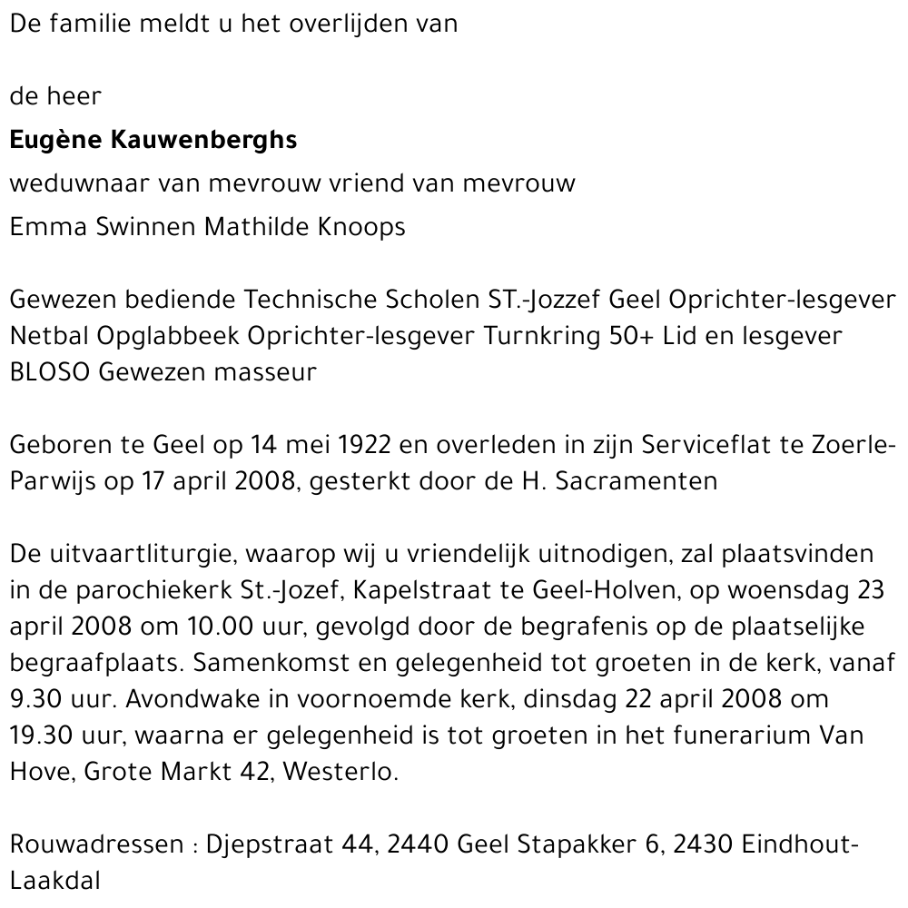 Eugène KAUWENBERGHS