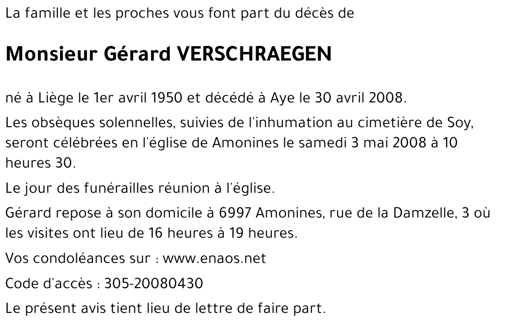 Gérard VERSCHRAEGEN