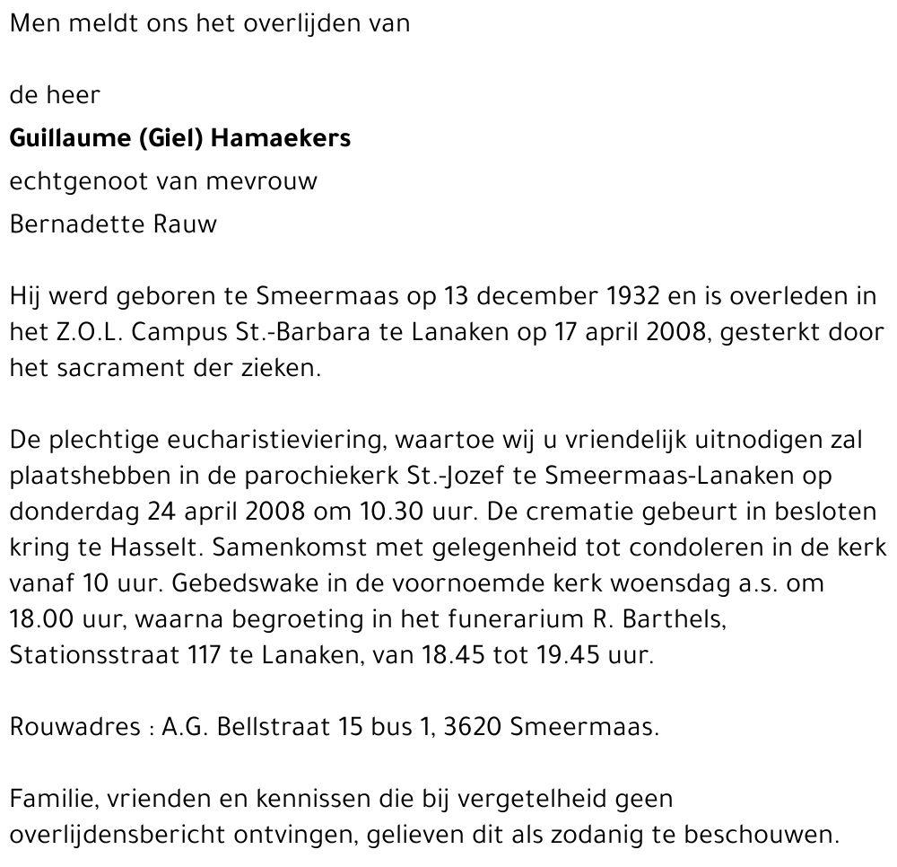 Guillaume (Giel) Hamaekers