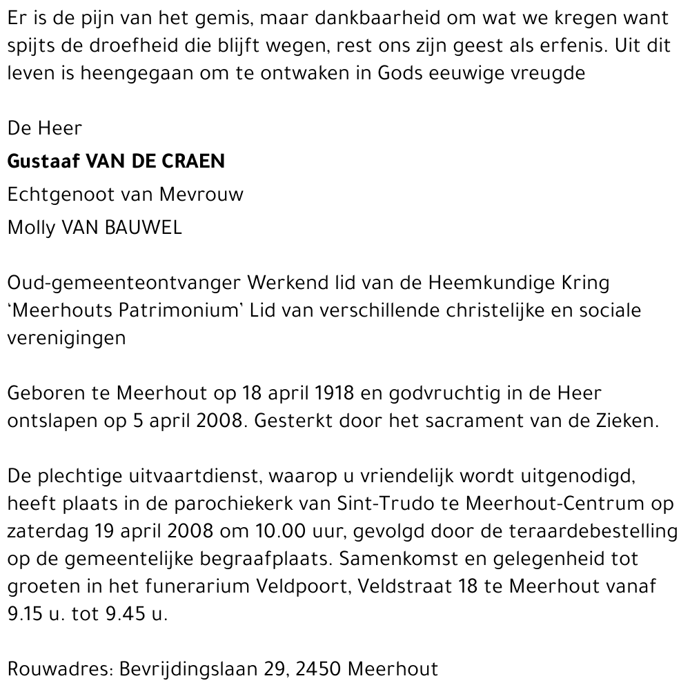 Gustaaf Van De Craen