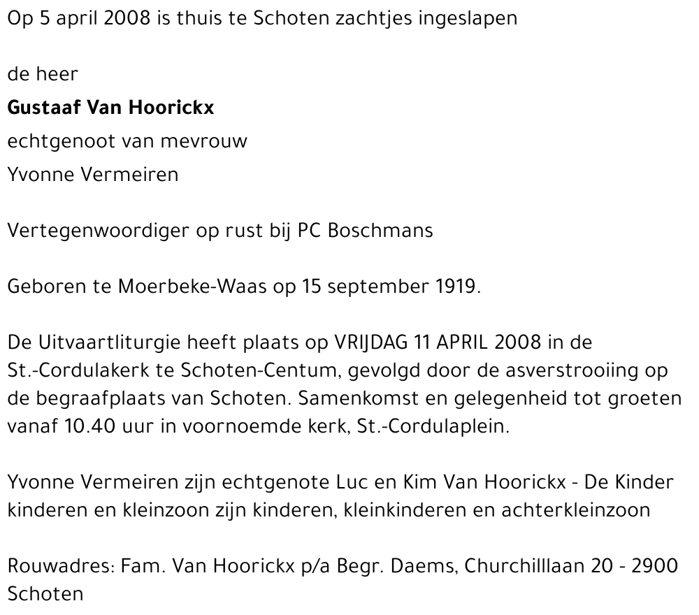 Gustaaf Van Hoorickx