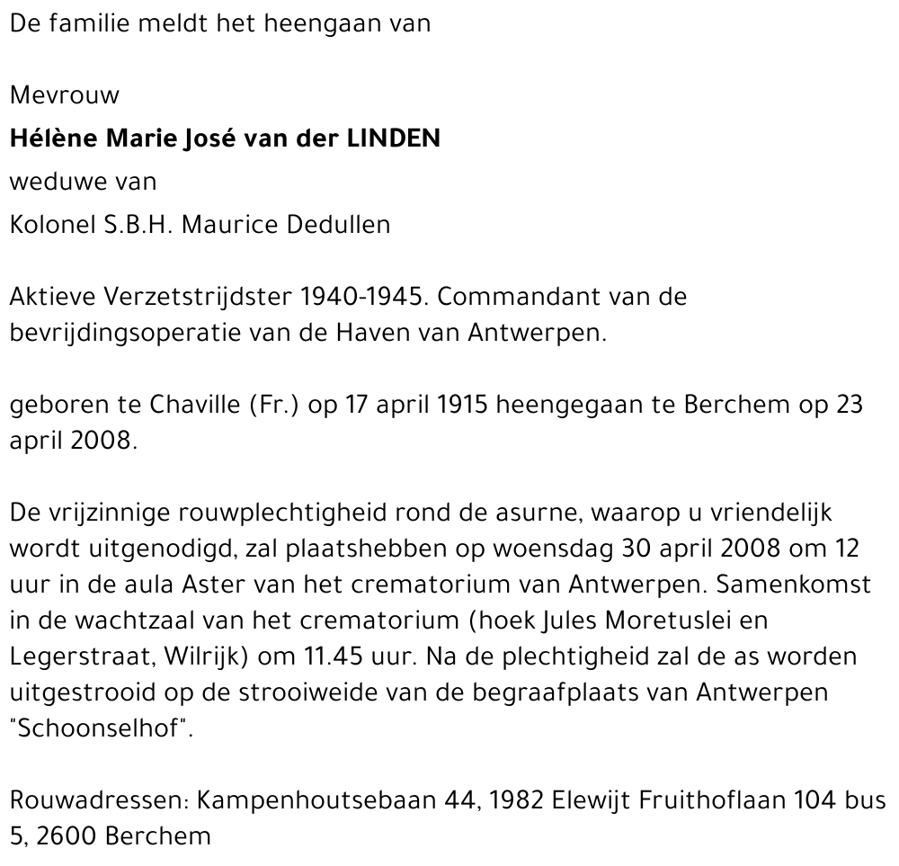 Hélène Marie José van der Linden