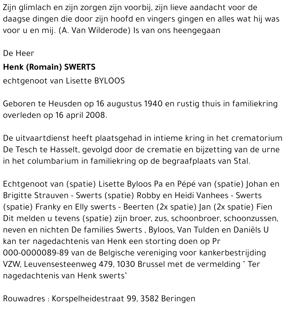 Henk (Romain) Swerts