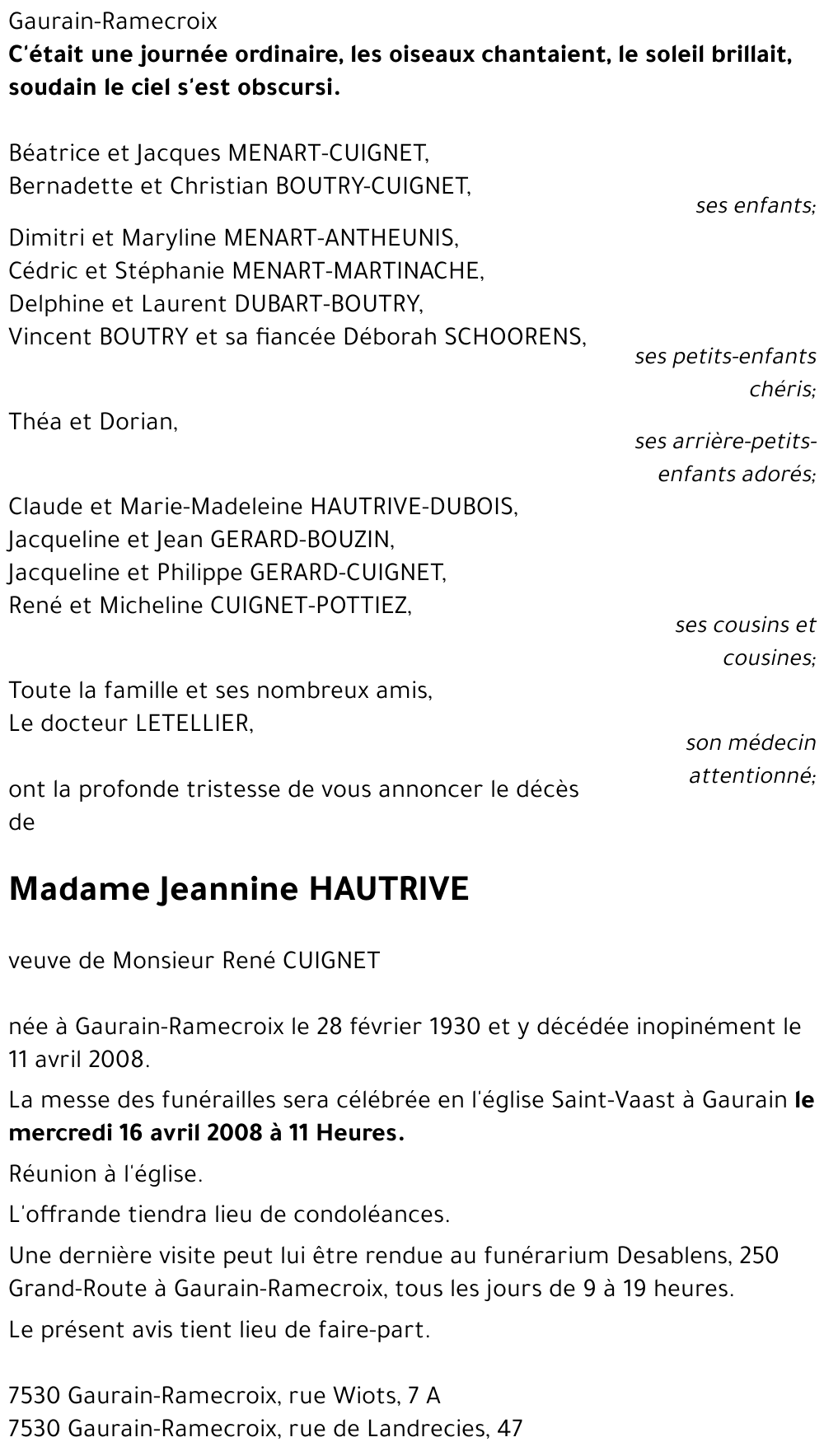 Jeannine HAUTRIVE