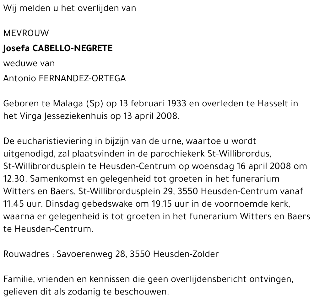 Josefa CABELLO-NEGRETE