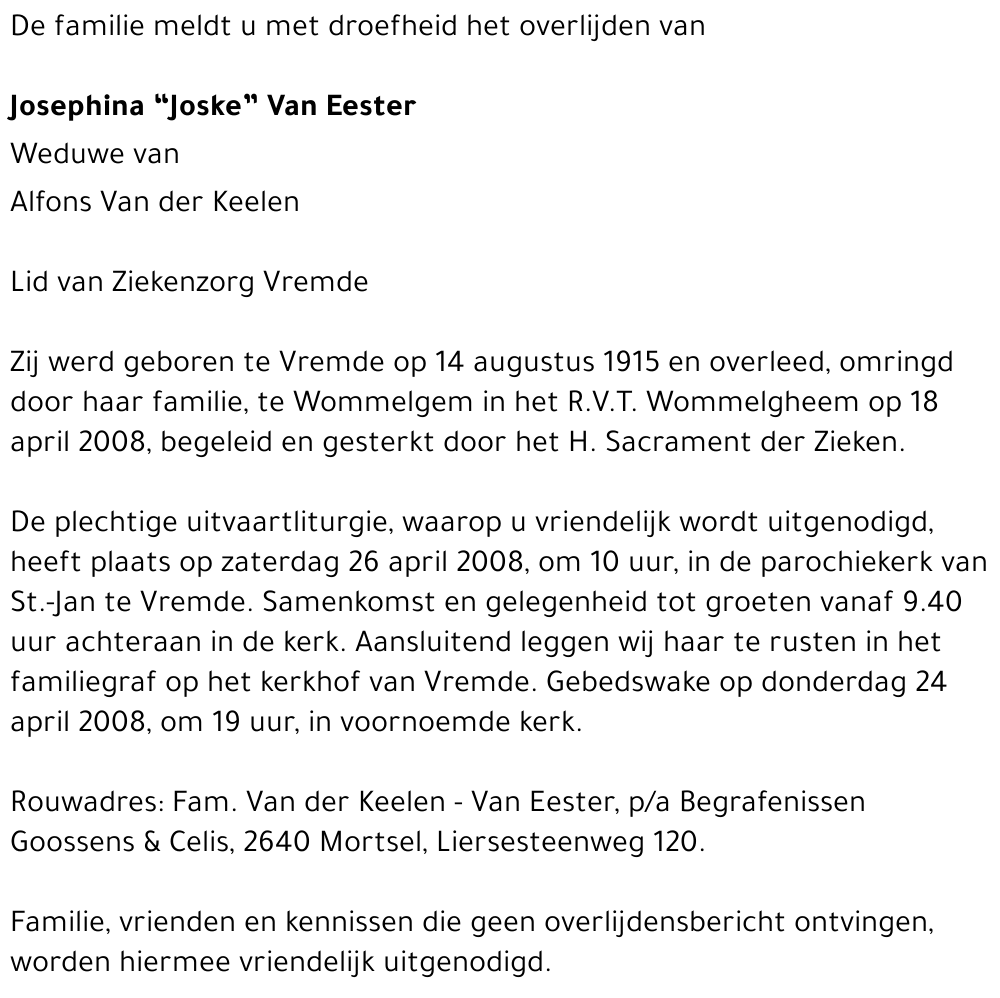 Josephina Van Eester