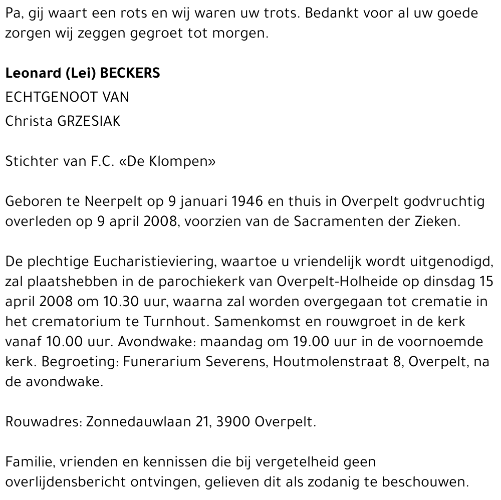 Leonard (Lei) Beckers