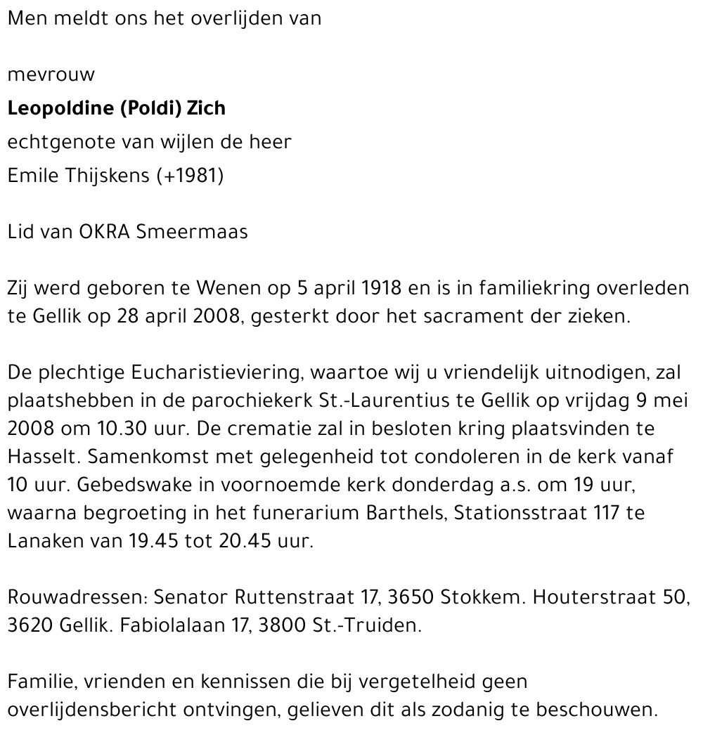 Leopoldine (Poldi) Zich