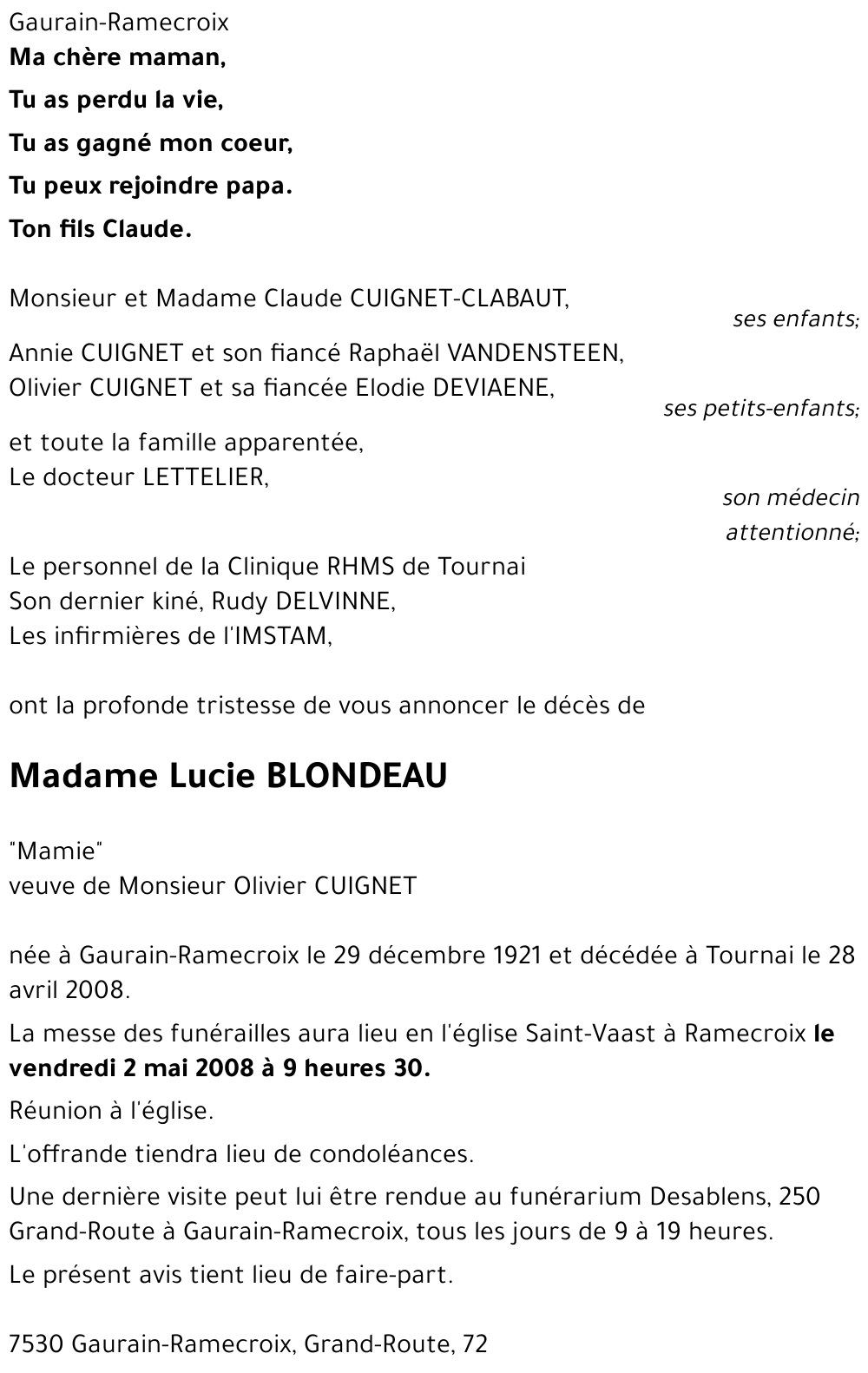 Lucie BLONDEAU