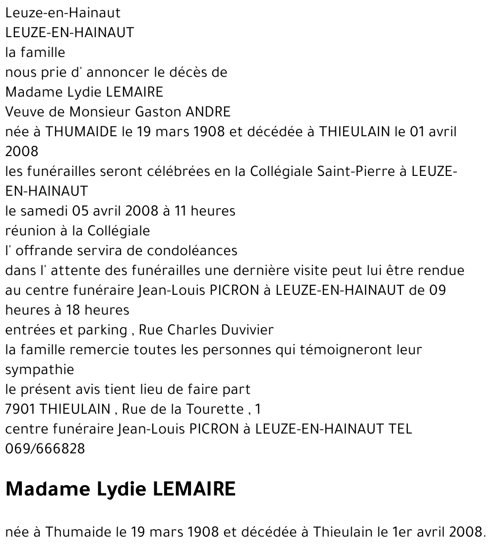Lydie LEMAIRE