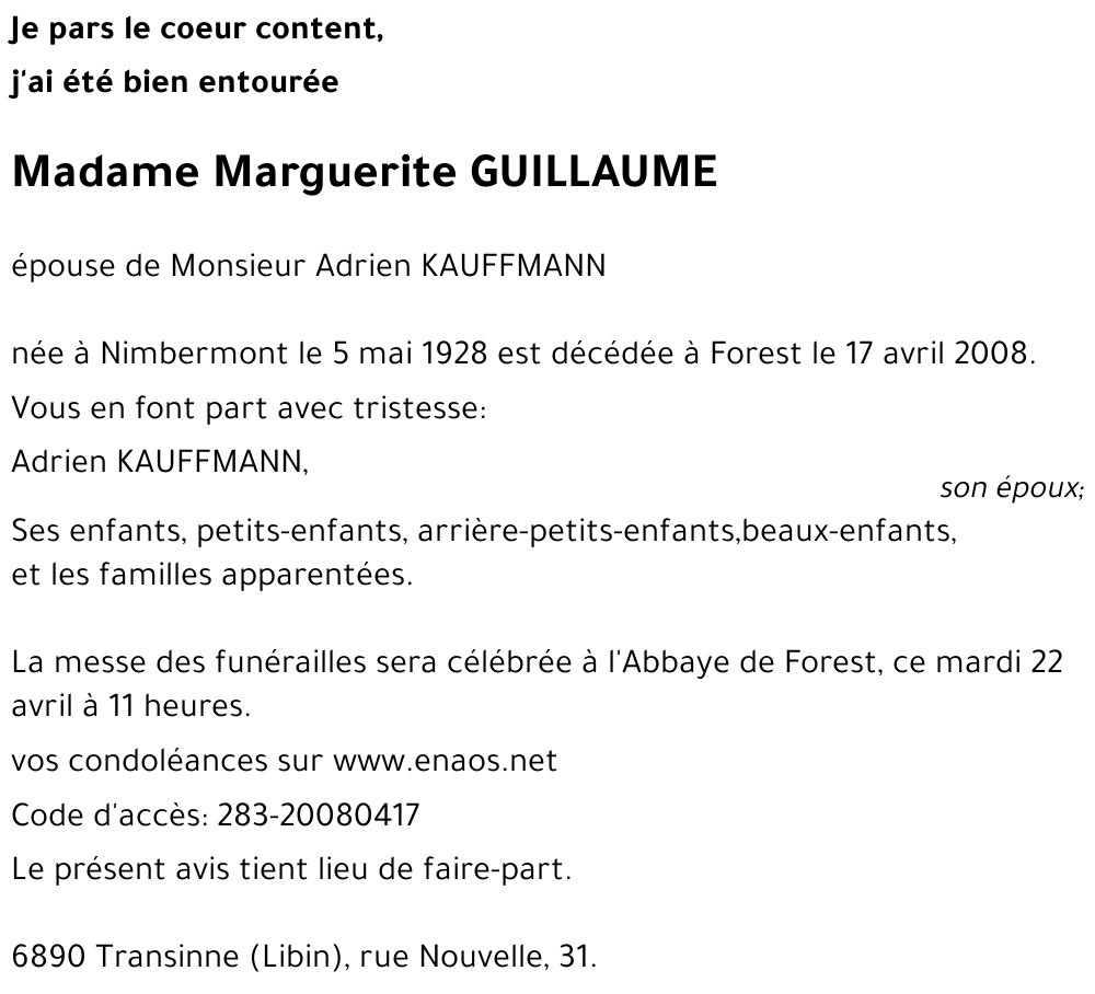 Marguerite GUILLAUME