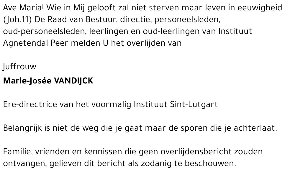 Maria Josée VANDIJCK