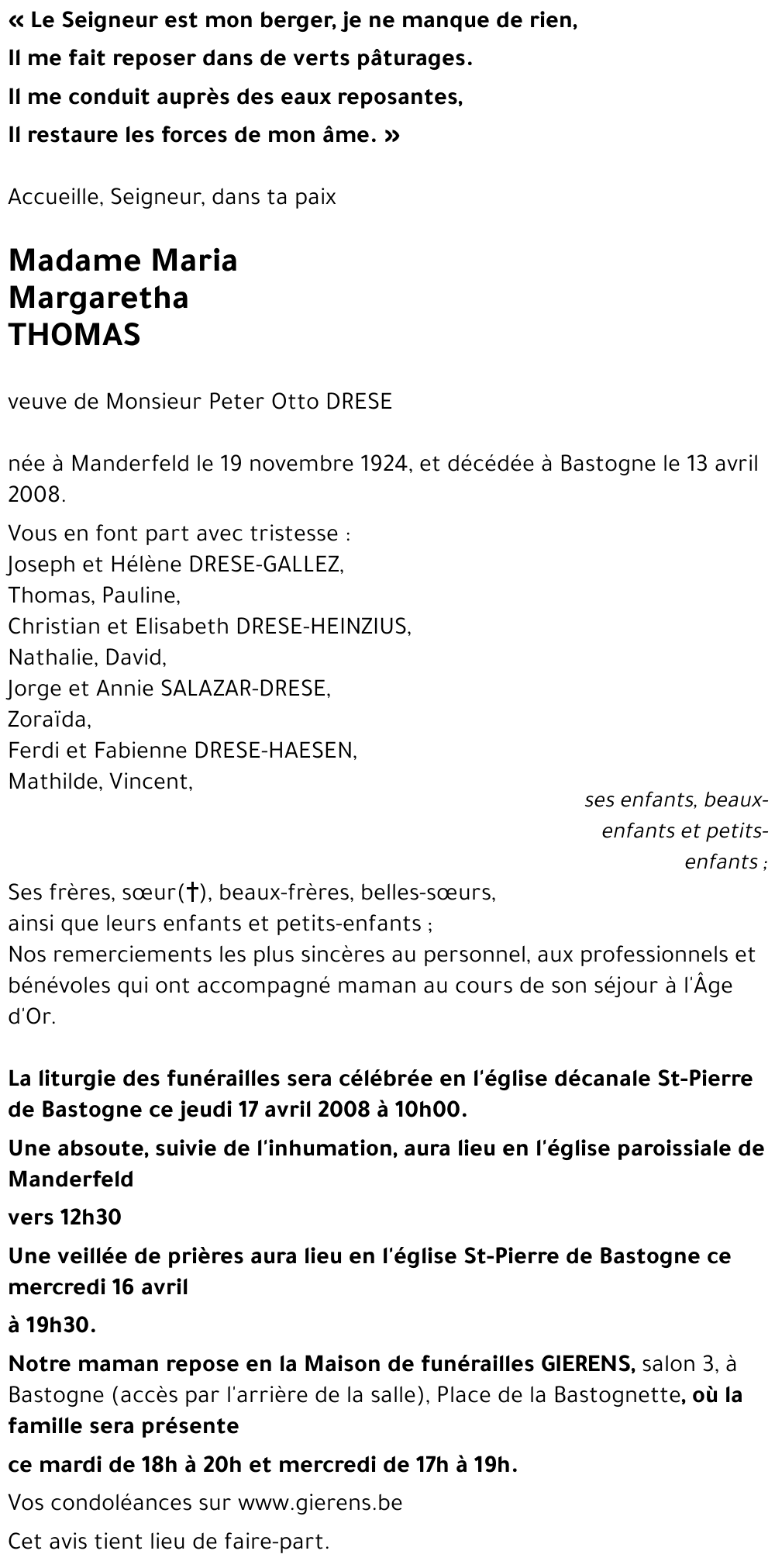 Maria Margaretha THOMAS